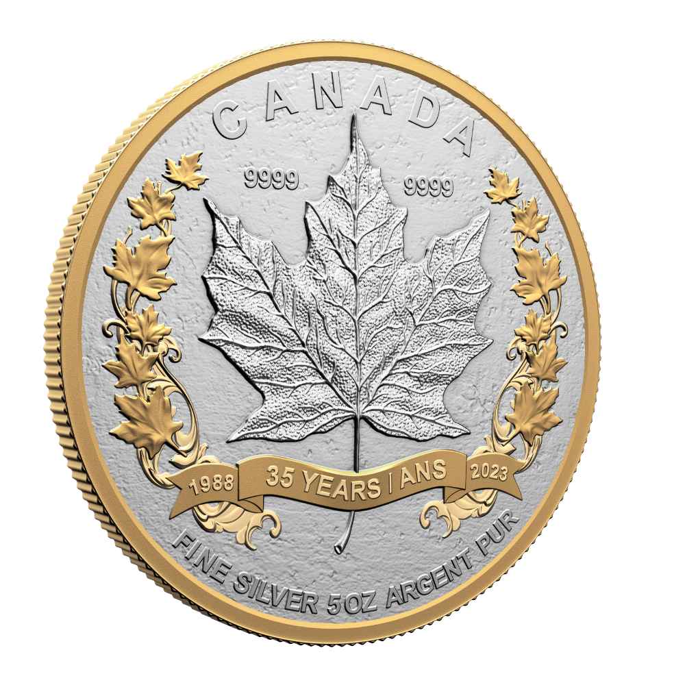 MAPLE LEAF 35th Anniversary Silver Coin $50 Canada 2023