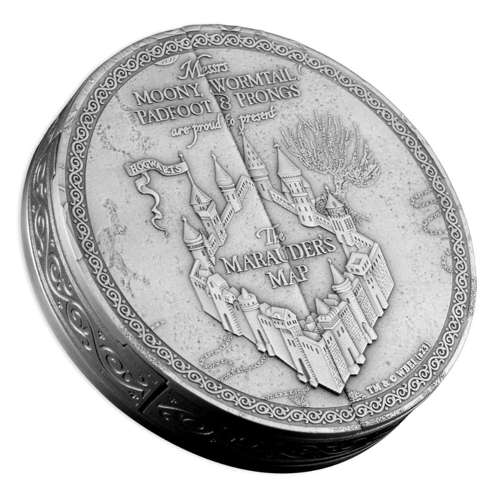 MARAUDER MAP Harry Potter 5 Oz Silver Coin $10 Samoa 2024 - PARTHAVA COIN