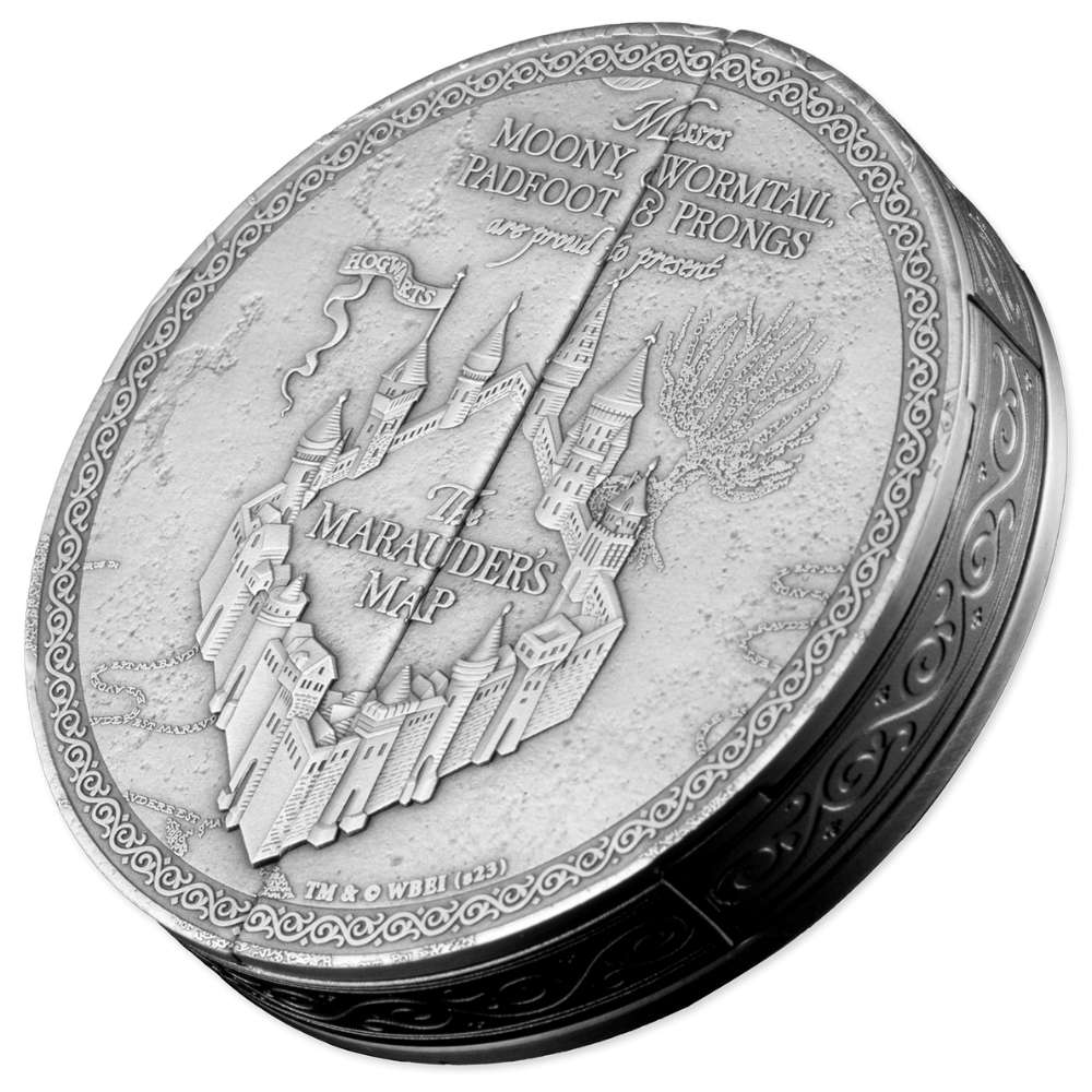 MARAUDER MAP Harry Potter 5 Oz Silver Coin $10 Samoa 2024 - PARTHAVA COIN