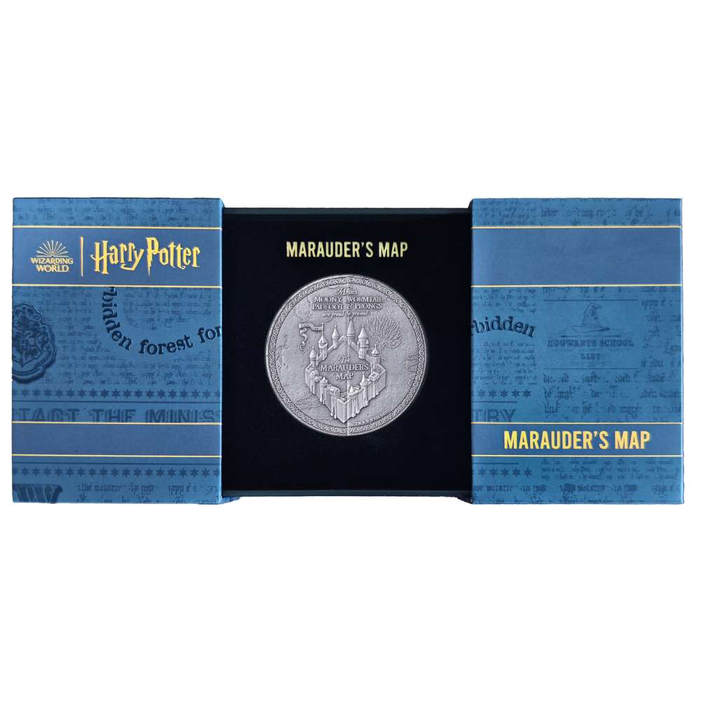 MARAUDER MAP Harry Potter 5 Oz Silver Coin $10 Samoa 2024 - PARTHAVA COIN