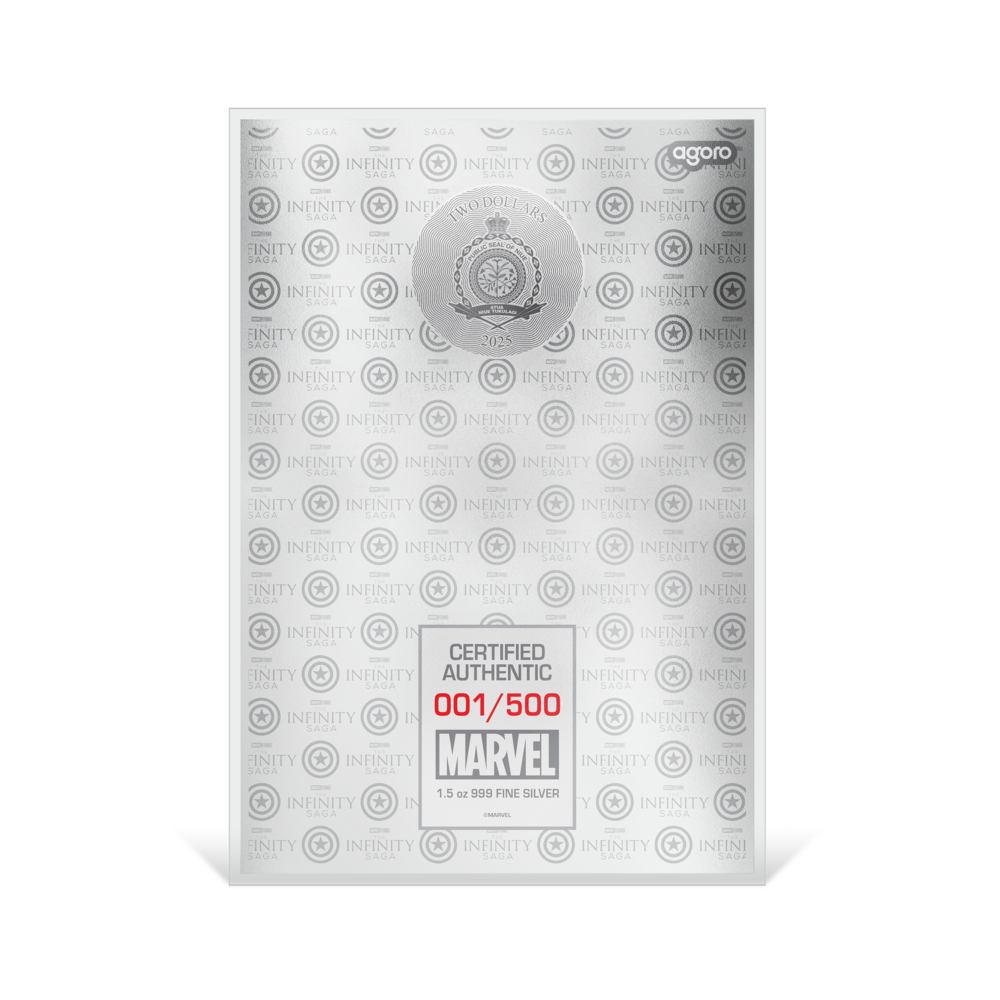 CAPTAIN AMERICA Infinity Saga Foil Silver Note $2 Niue 2025 - PARTHAVA COIN