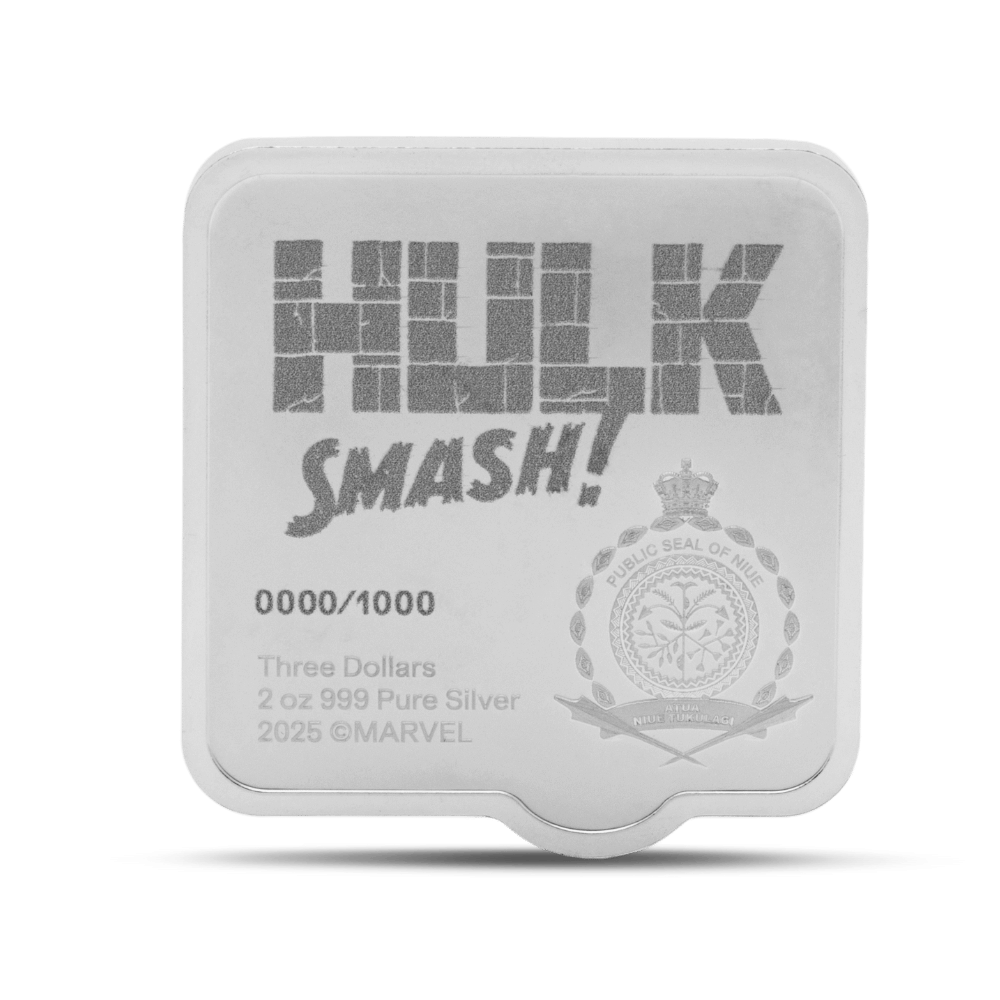 Marvel Hulk 'Smash' 2 Oz Silver Coin obverse - Agoro New Zealand Mint