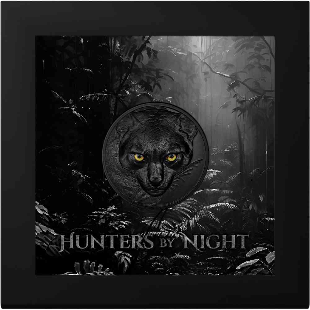 OCELOT Hunters By Night 2 Oz Silver Coin $10 Palau 2024