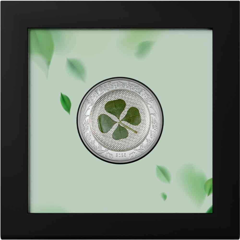 OUNCE OF LUCK Four Leaf Clover 1 Oz Silver Coin $5 Palau 2025