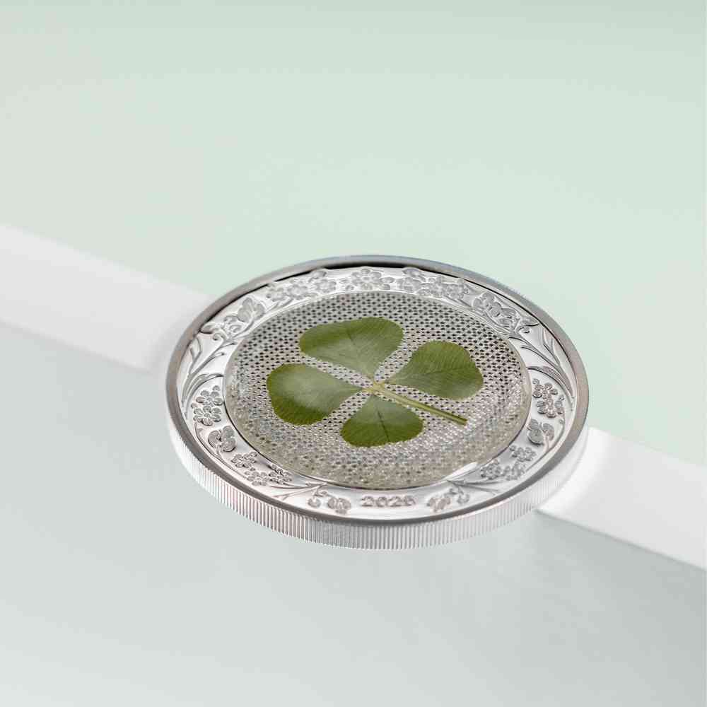 OUNCE OF LUCK Four Leaf Clover 1 Oz Silver Coin $5 Palau 2025