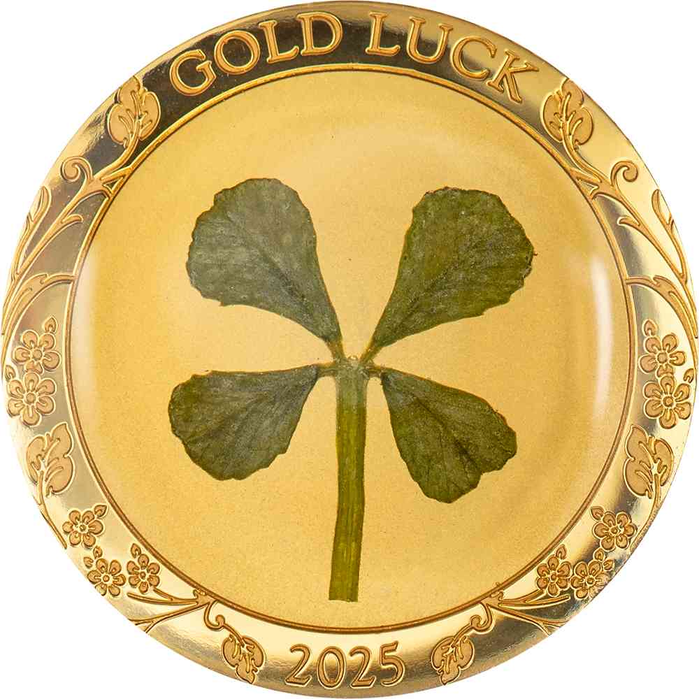 OUNCE OF LUCK Four Leaf Clover Gold Coin $1 Palau 2025