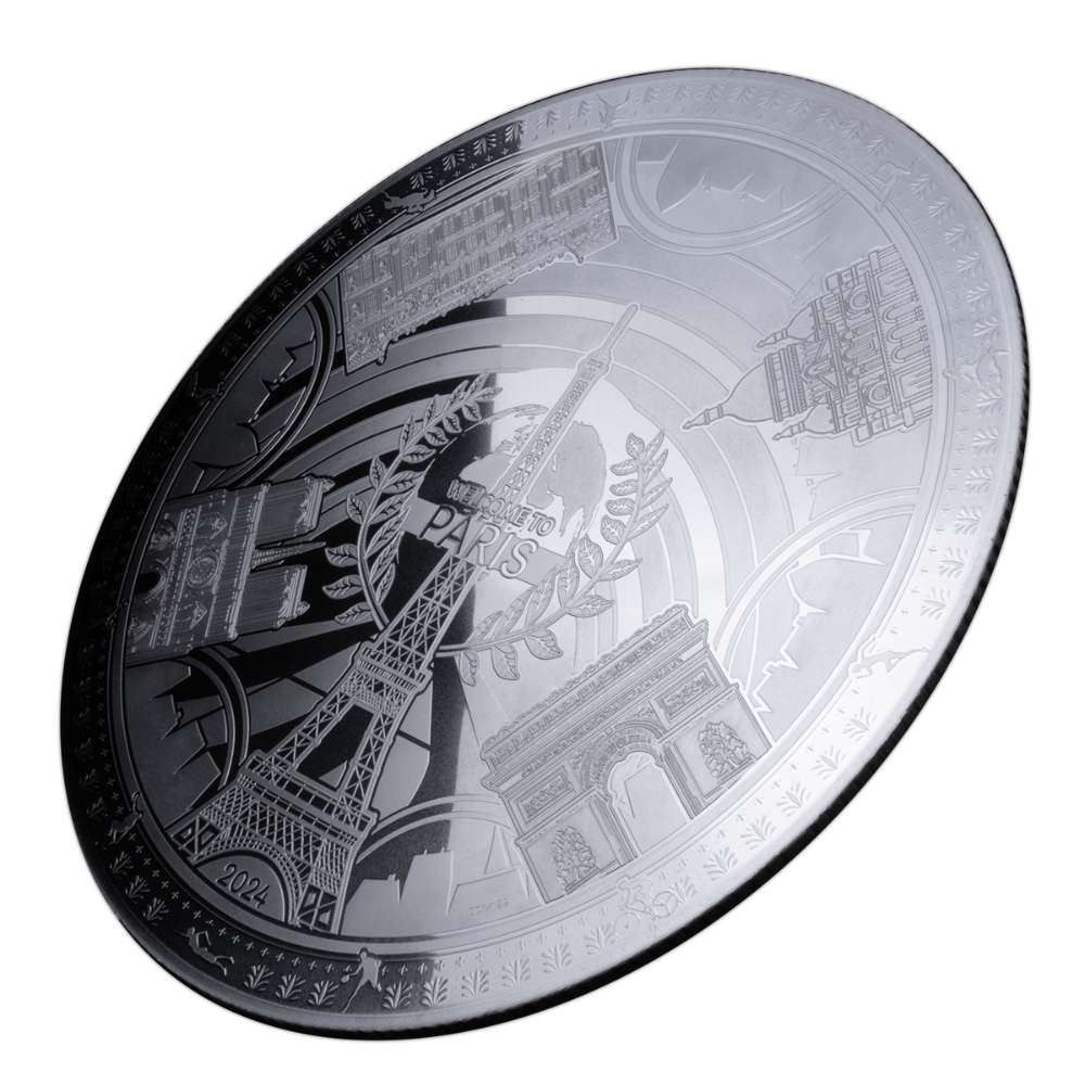 PARIS LANDMARKS 1 kilo Silver Coin $25 Barbados 2024 - PARTHAVA COIN