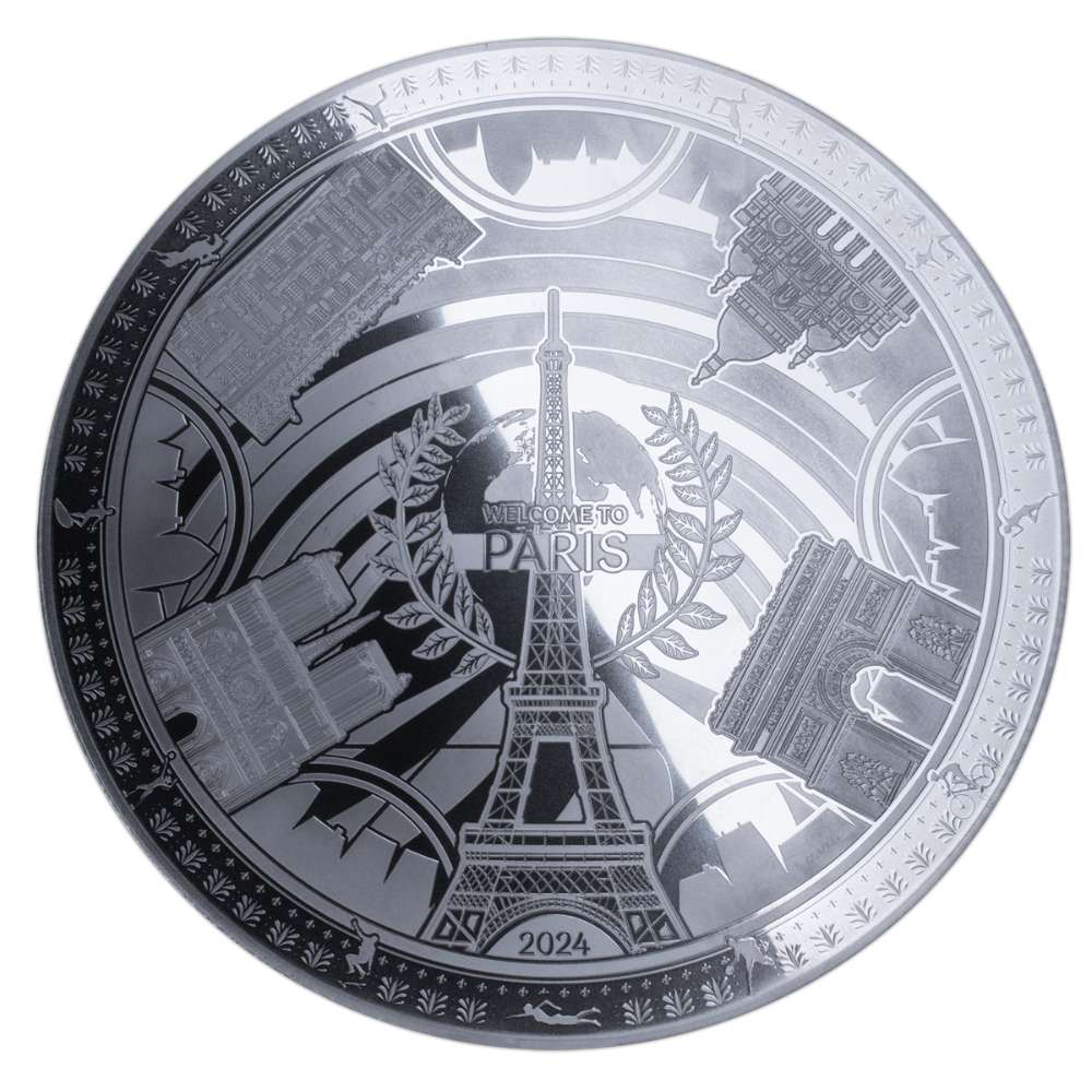 PARIS LANDMARKS 1 kilo Silver Coin $25 Barbados 2024 - PARTHAVA COIN