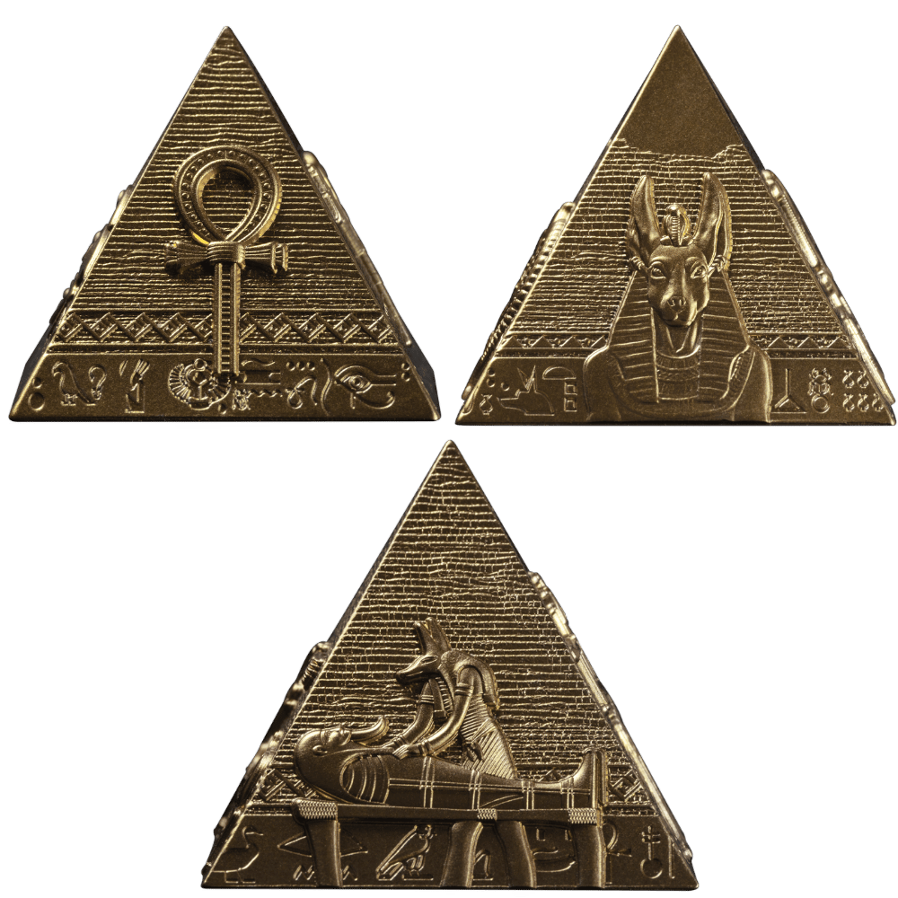 Pyramids of Giza 3 Coin Set 24k Gold Plating 2025 - PARTHAVA COIN