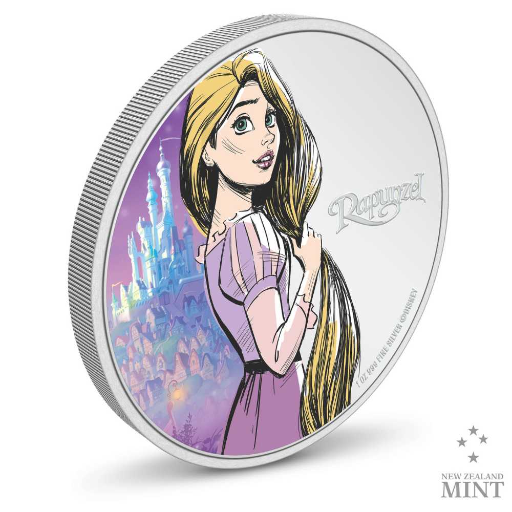 RAPUNZEL Disney Princess 1 Oz Silver Coin $2 Niue 2024