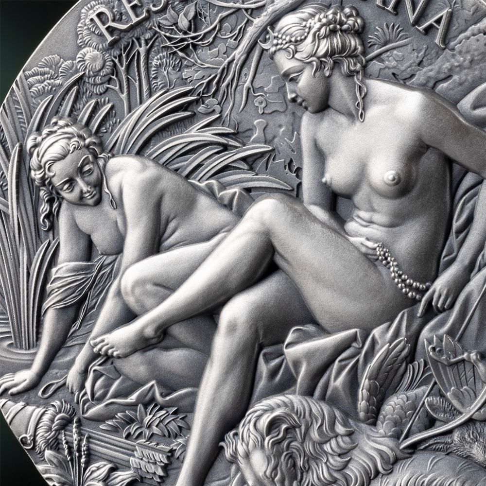 RESTING DIANA Celestial Beauty 2 Oz Silver Coin 2000 Francs Cameroon 2025