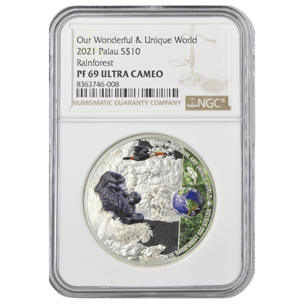 Rainforest Our Earth 2 Oz Silver Coin - PF 69 ULTRA CAMEO - PARTHAVA COIN