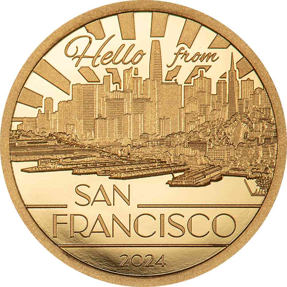 SAN FRANCISCO Big City Lights 0.5 g Gold Coin $5 Cook Islands 2024