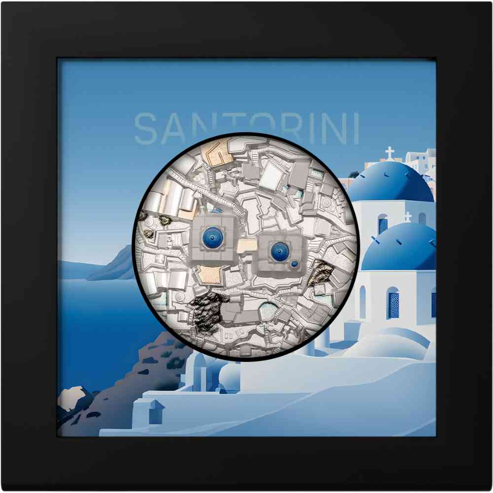 SANTORINI Bucket List 5 Oz Silver Coin $25 Cook Islands 2024 - PARTHAVA COIN