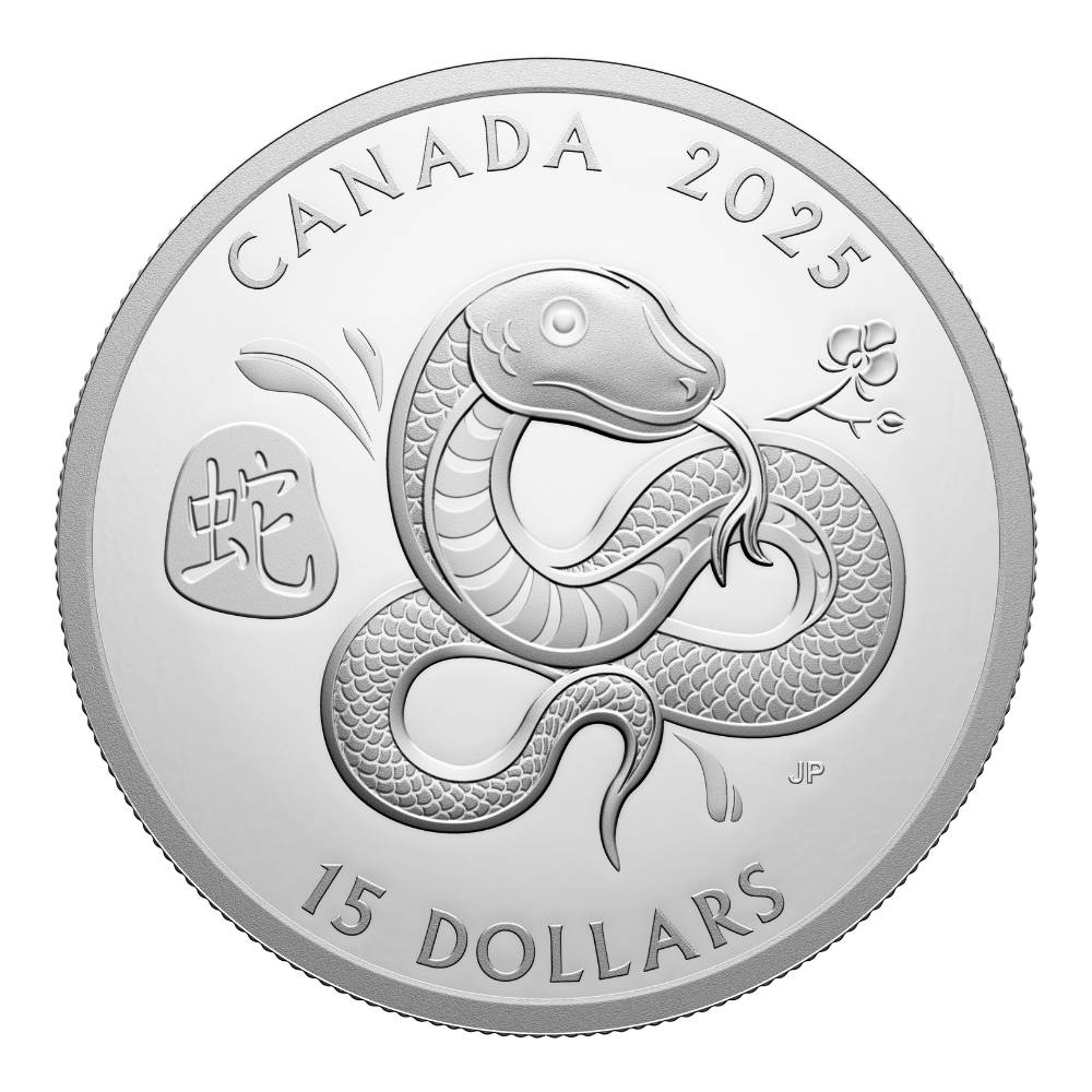 SNAKE Lunar Year 1 Oz Silver Coin $15 Canada 2025 - PARTHAVA COIN