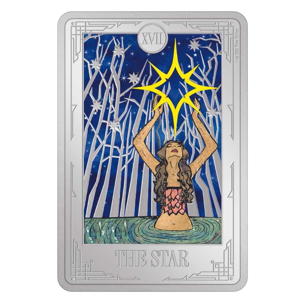 STAR Tarot Cards 1 Oz Silver Coin $2 Niue 2024