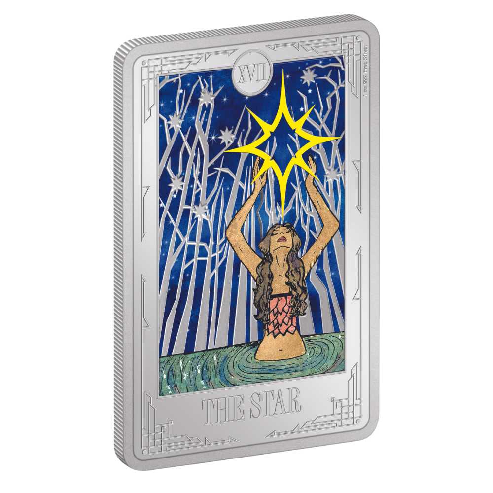 STAR Tarot Cards 1 Oz Silver Coin $2 Niue 2024