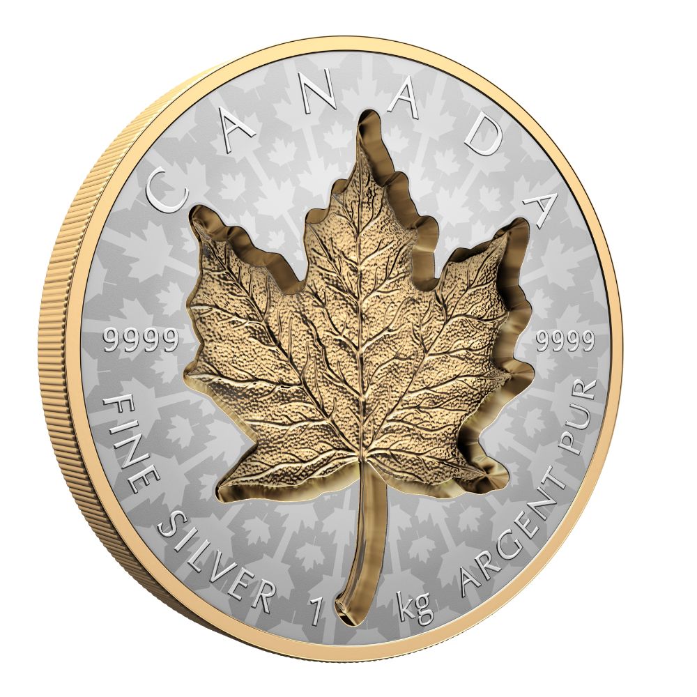 SUPER INCUSE SILVER MAPLE LEAF 1 Kilo Silver Coin $250 Canada 2024 - PARTHAVA COIN