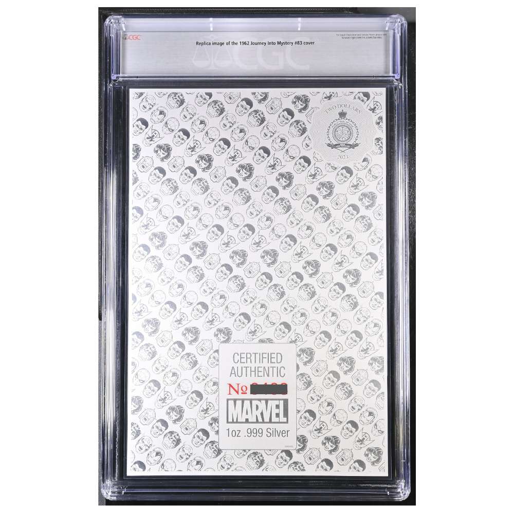 1 oz silver foil featuring the Amazing Spider-Man #1 cover with Spider-Man. Encased in Pyrex, presented in a colorized sleeve, limited to 1,000 pieces, certified CGC 10 Gem Mint.