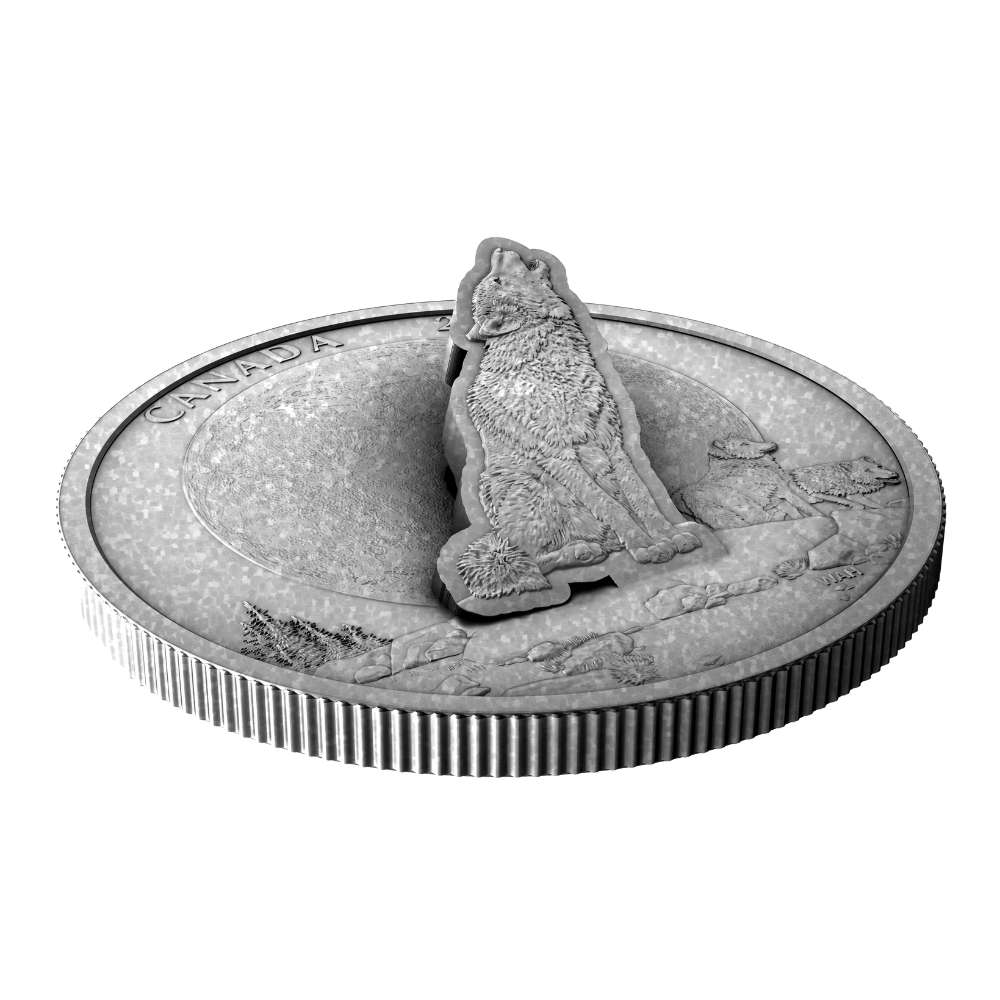 THE HOWLING WOLF 2 Oz Pure Silver Coin $30 Canada 2024 - PARTHAVA COIN