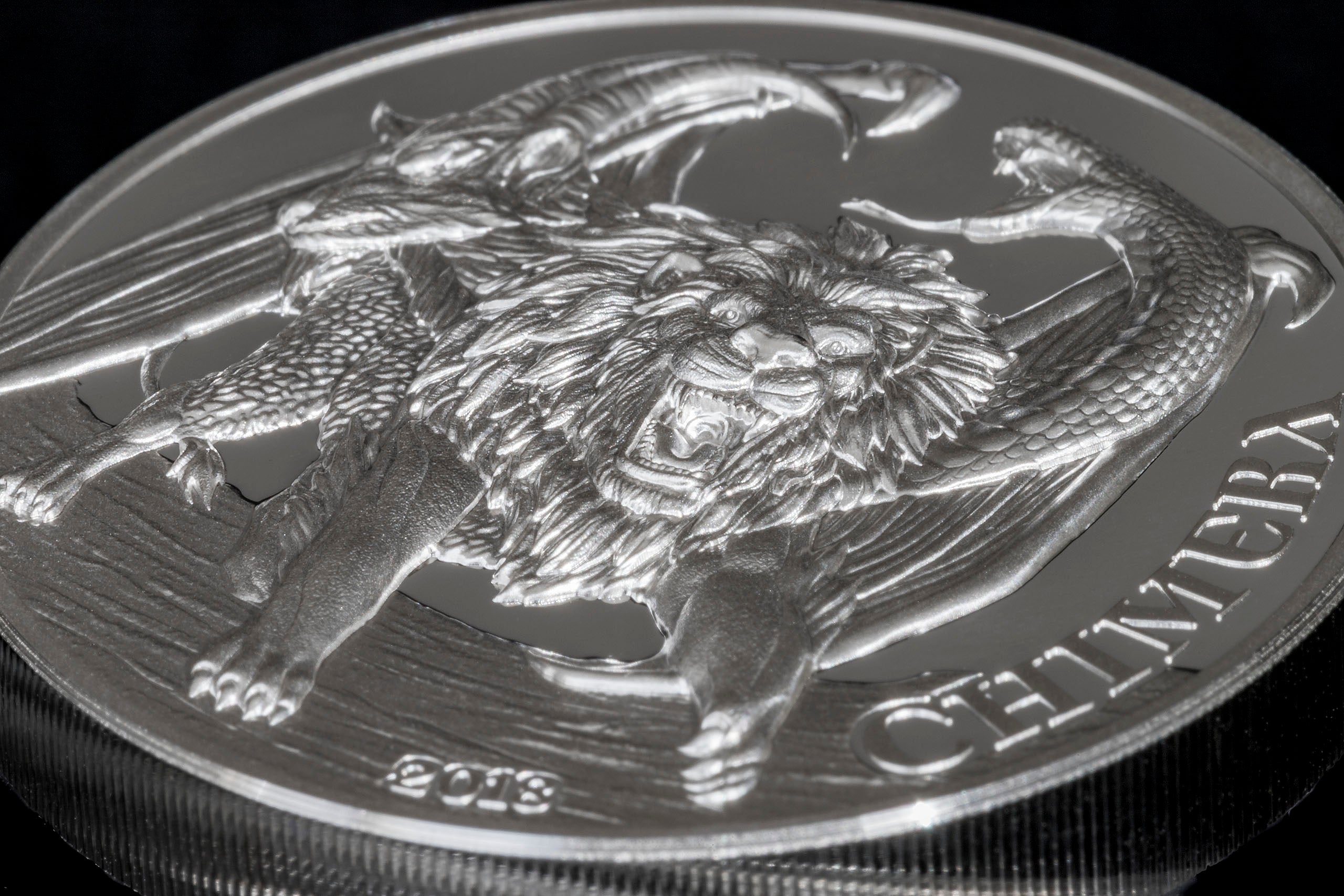 CHIMERA Mythological Animals 2 Oz Silver Coin 1500 Shillings Tanzania 2018 - PARTHAVA COIN