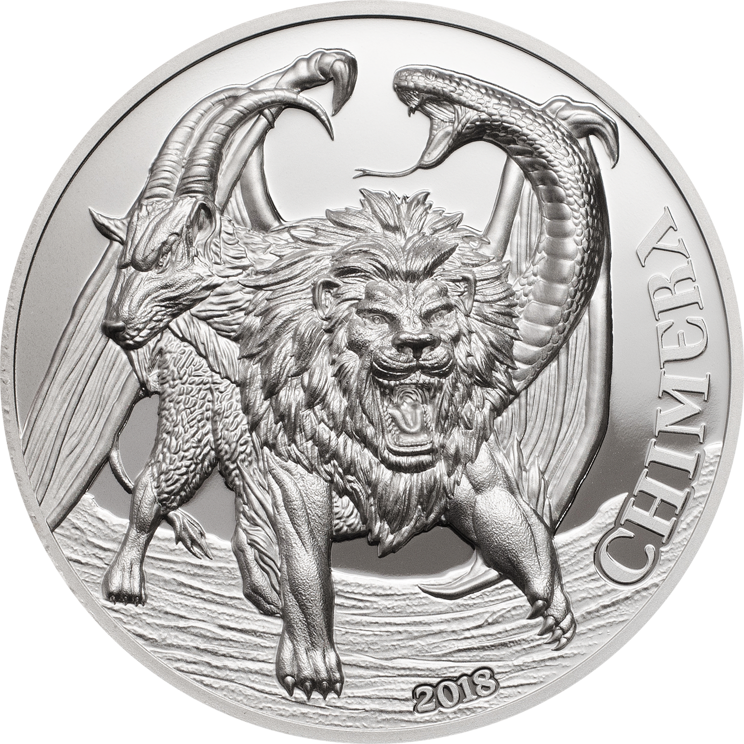 CHIMERA Mythological Animals 2 Oz Silver Coin 1500 Shillings Tanzania 2018 - PARTHAVA COIN