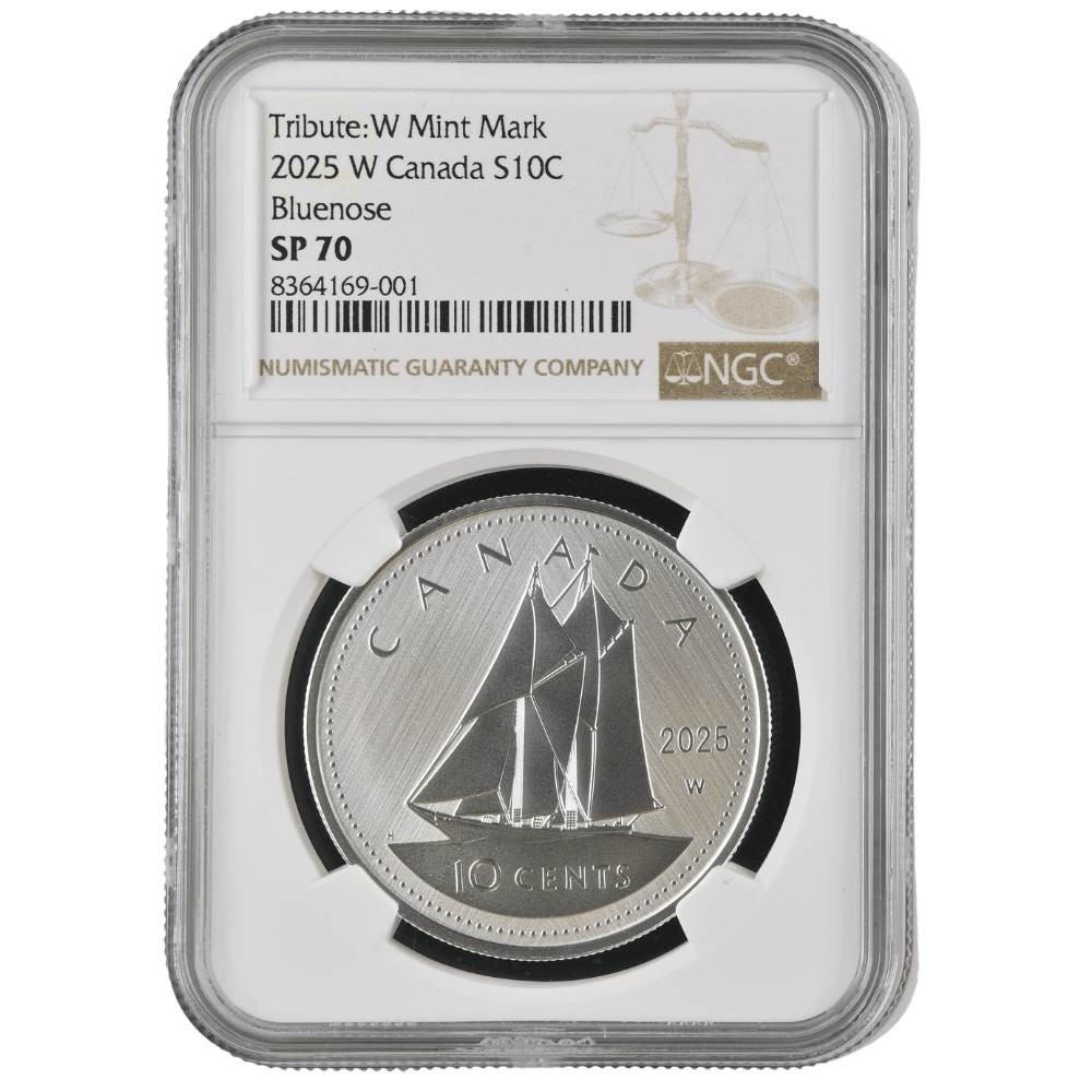 Tribute: W Mint Mark Bluenose 1 Oz Fine Silver Coin - SP 70 - PARTHAVA COIN