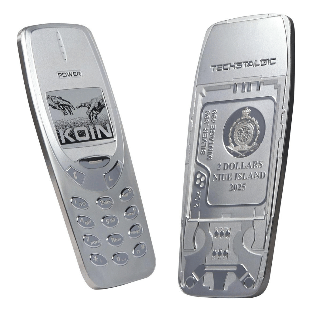 UNBREAKABLE PHONE TechStalgic 2 Oz Silver Coin $2 Niue 2025