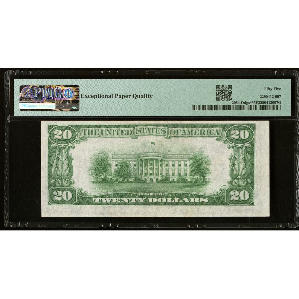 USA $20 1934 Federal Reserve Note Cleveland ✯ Star PMG AU 55 EPQ