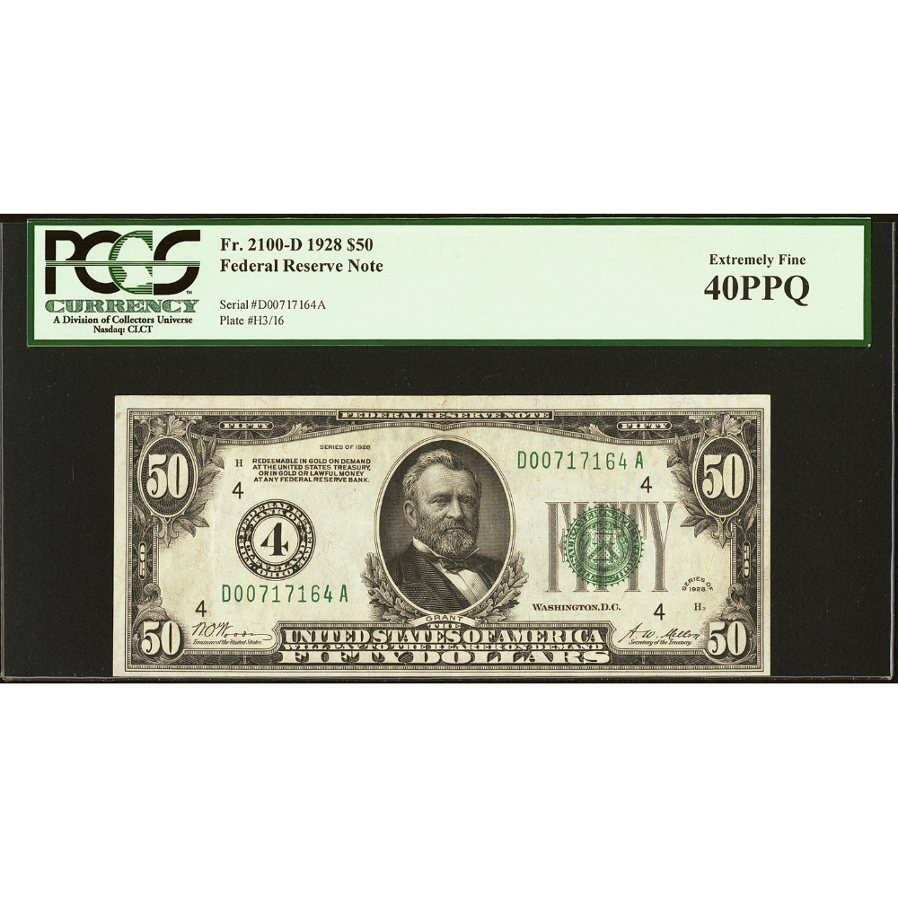 USA $50 1928 Federal Reserve Note PCGS XF 40 PPQ