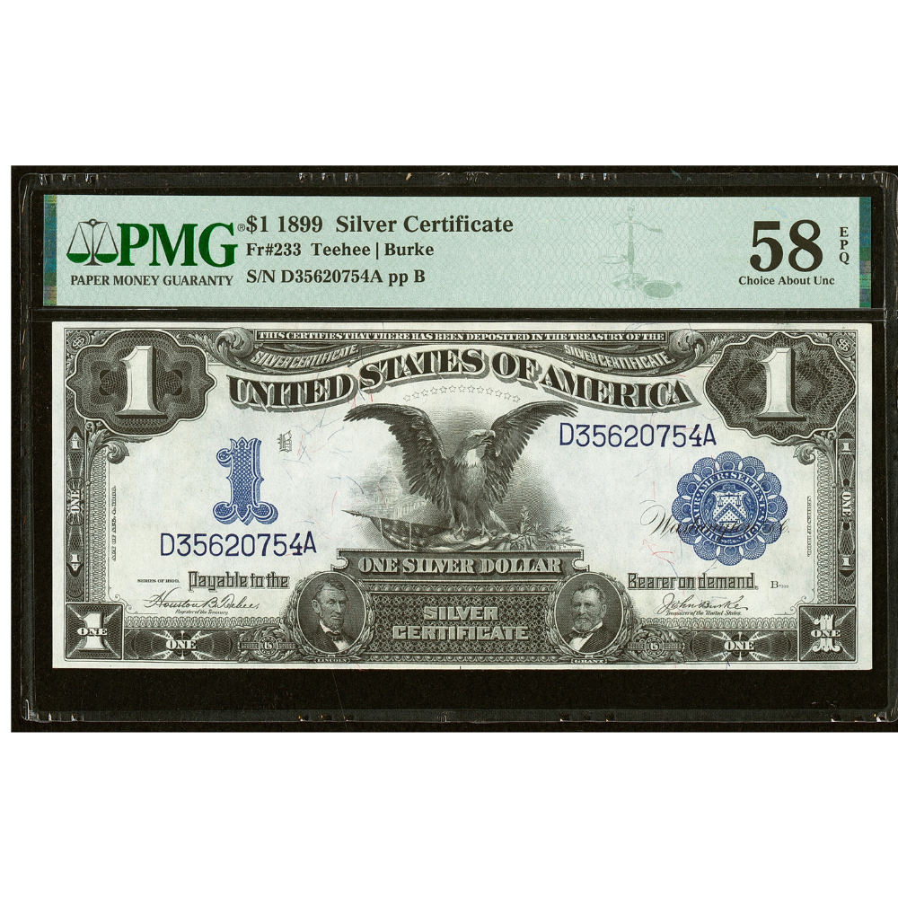 United States 1 Dollar 1899 Fr#233 Silver Certificate PMG 58 Choice About UNC EPQ