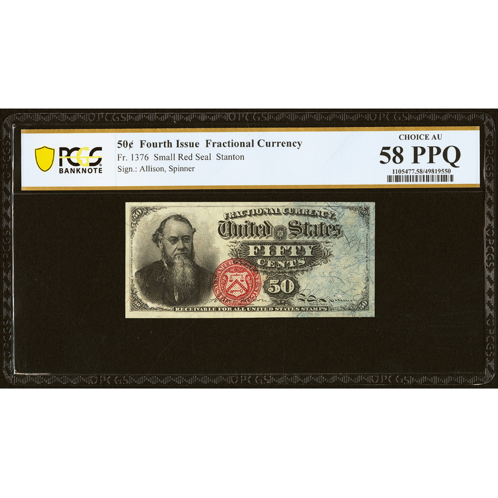 United States 50 Cents Fr#1376 Fractional Currency PCGS 58 Choice AU PPQ