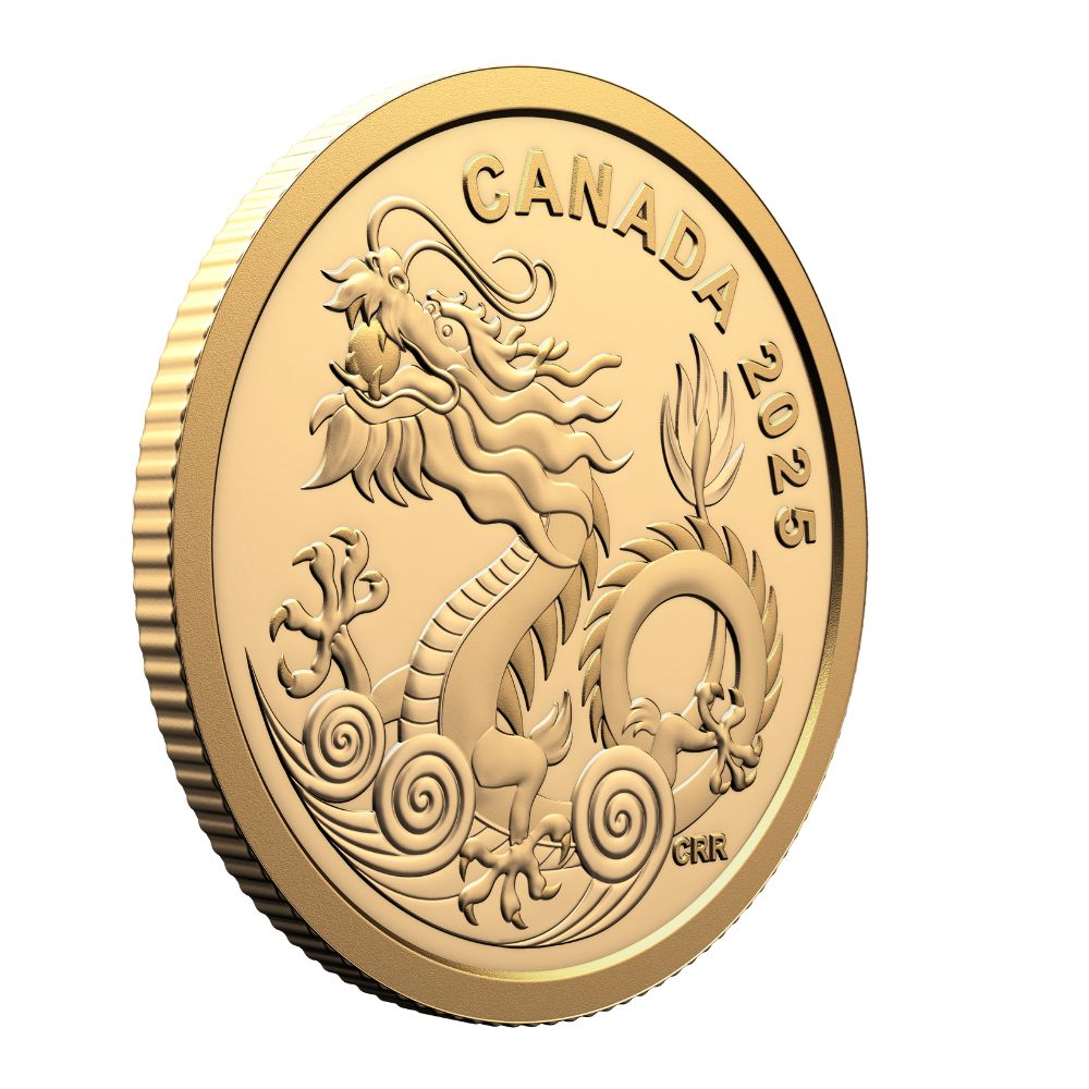 WATER DRAGON 1/20 Oz Gold Coin $8 Canada 2025