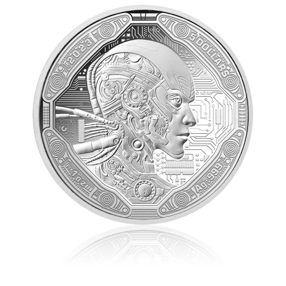 AI CYBORG Artificial Intelligence 1 Oz Silver Coin $5 Samoa 2023 - PARTHAVA COIN