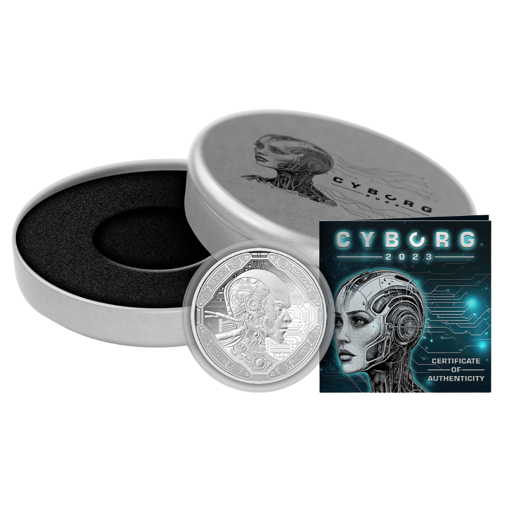 AI CYBORG Artificial Intelligence 1 Oz Silver Coin $5 Samoa 2023 - PARTHAVA COIN