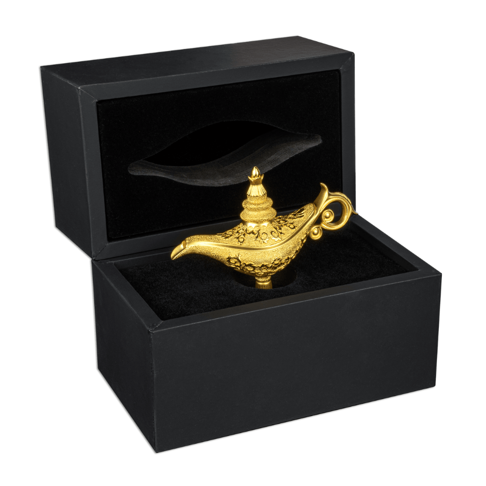 ALADDIN MAGIC LAMP 3D 5 Oz Silver Coin 250 Francs Djibouti 2023 - PARTHAVA COIN