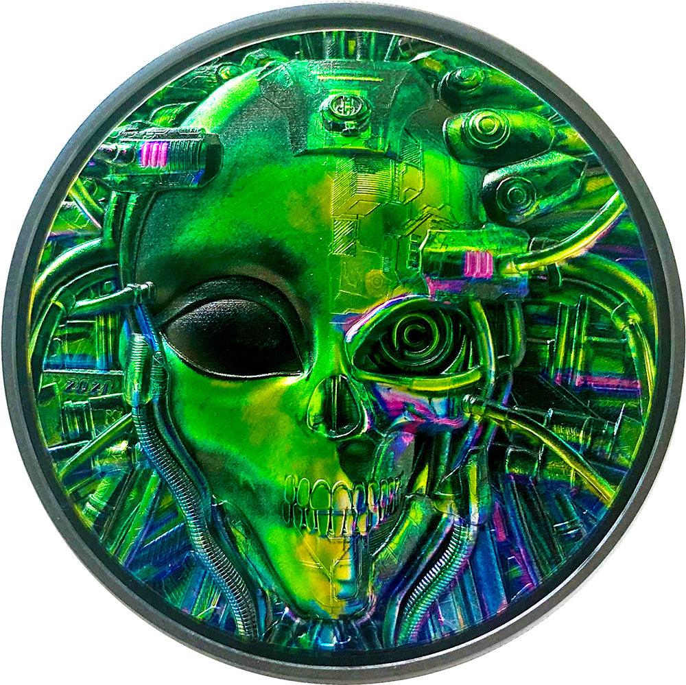 ALIEN Cyborg Revolution 3 Oz Silver Coin $20 Palau 2021 - PARTHAVA COIN