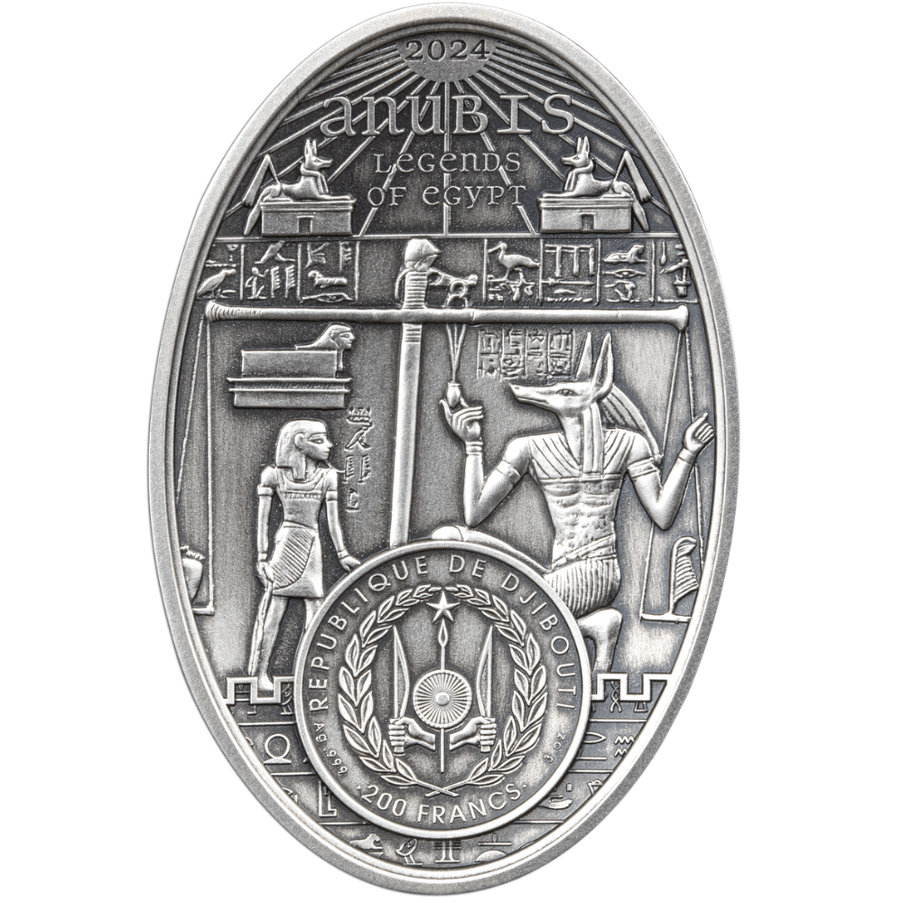 ANUBIS 3 Oz Silver Coin 200 Francs Djibouti 2024 - PARTHAVA COIN