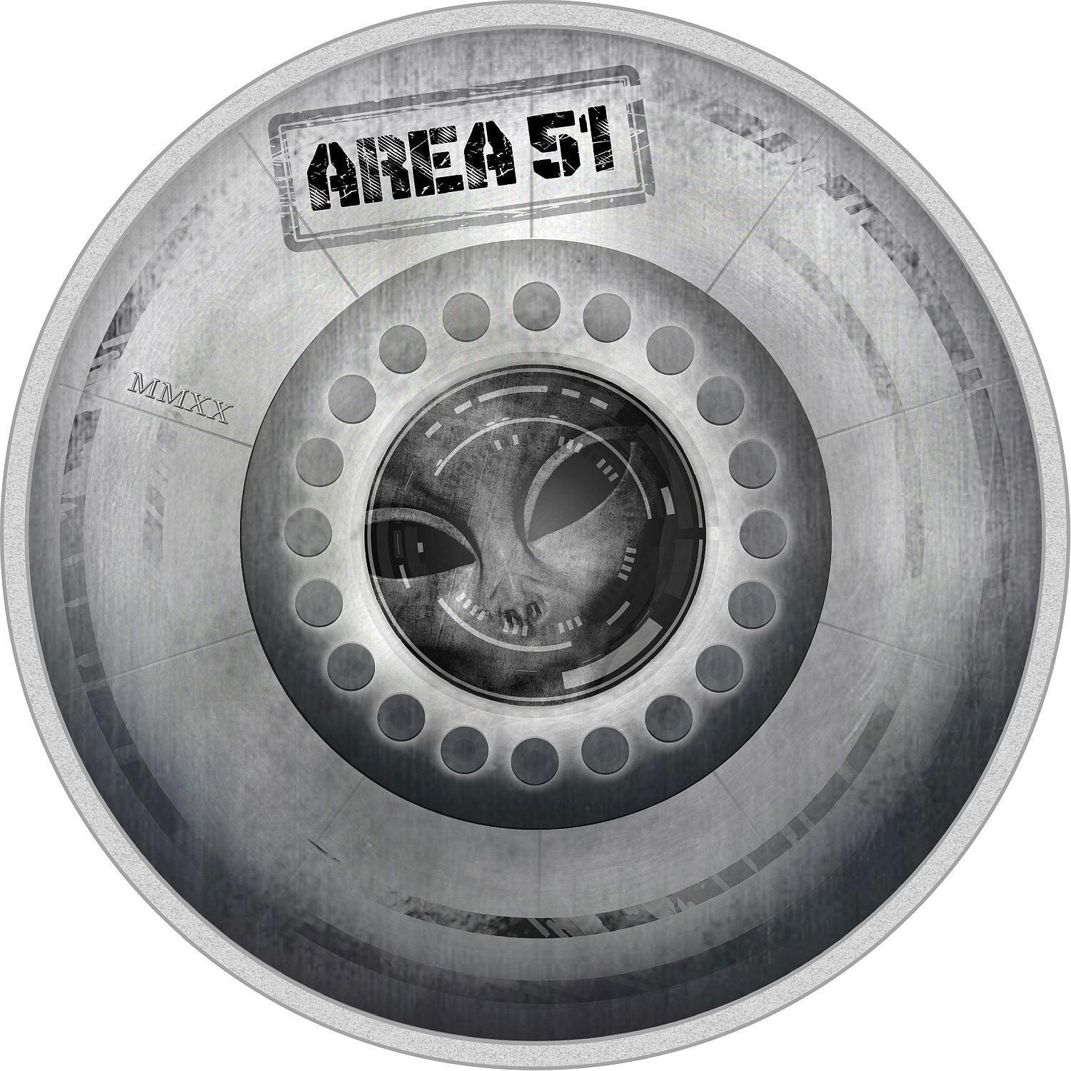 AREA 51 UFO Alien Great Conspiracies 2 Oz Silver Coin $10 Palau 2020 - PARTHAVA COIN