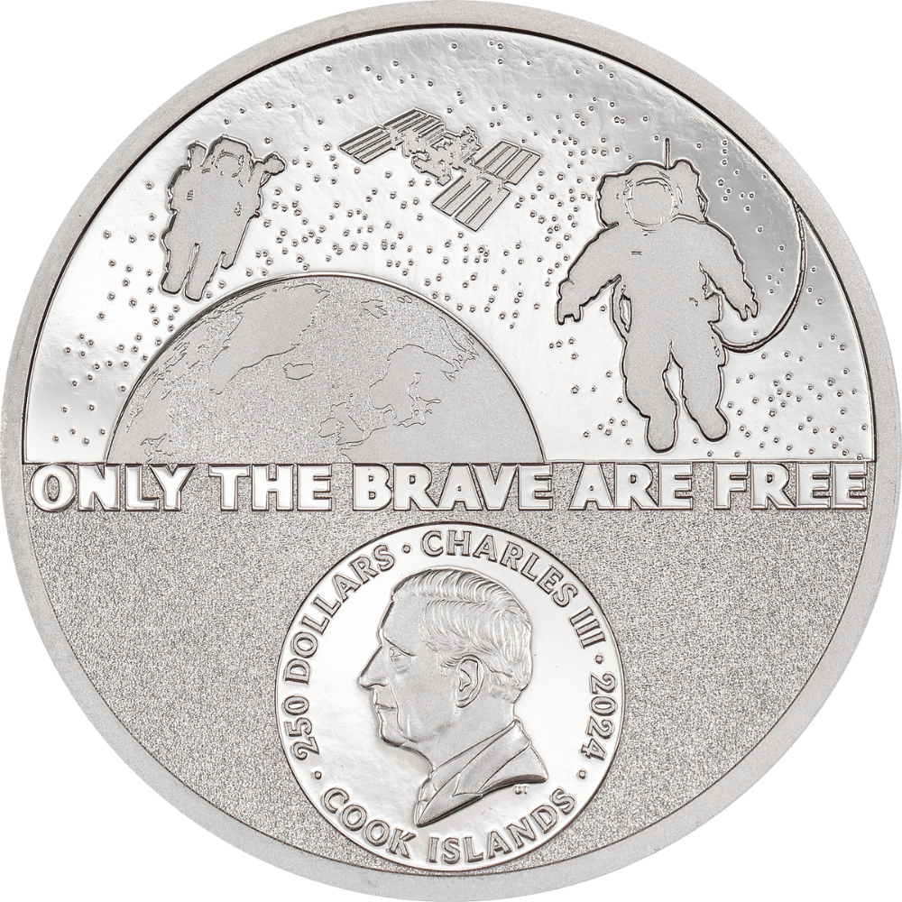 ASTRONAUT Real Heroes 1 Oz Platinum Coin $250 Cook Islands 2024 - PARTHAVA COIN