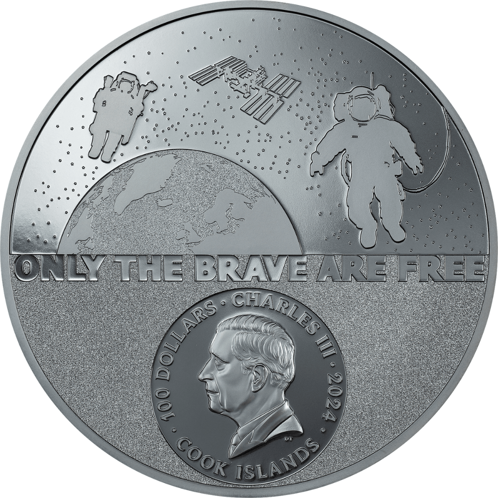 ASTRONAUT Real Heroes KG 1 kg Silver Coin $100 Cook Islands 2024 - PARTHAVA COIN