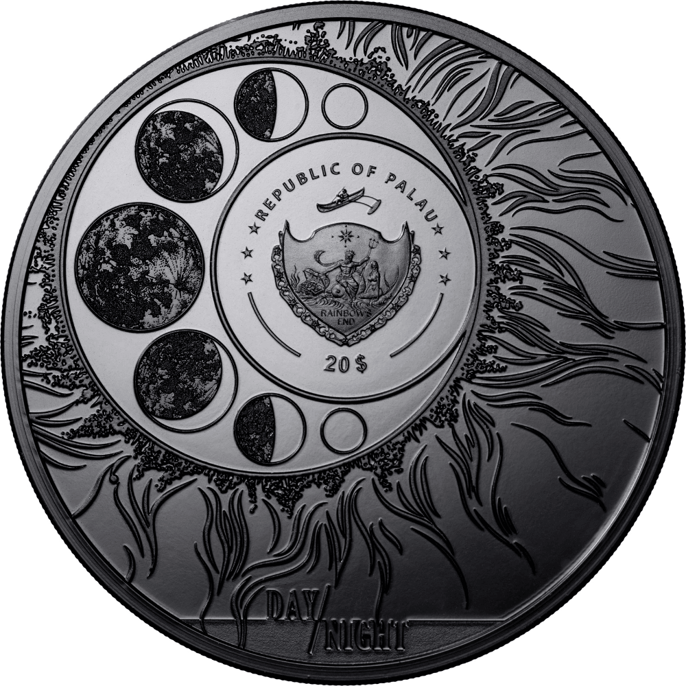 BALD EAGLE Day and Night 3 Oz Silver Coin $20 Palau 2024 - PARTHAVA COIN