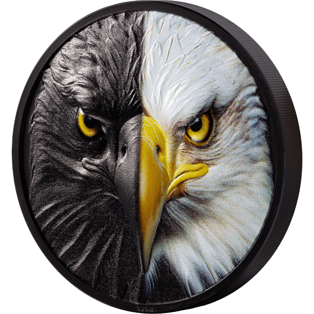 BALD EAGLE Day and Night 3 Oz Silver Coin $20 Palau 2024 - PARTHAVA COIN