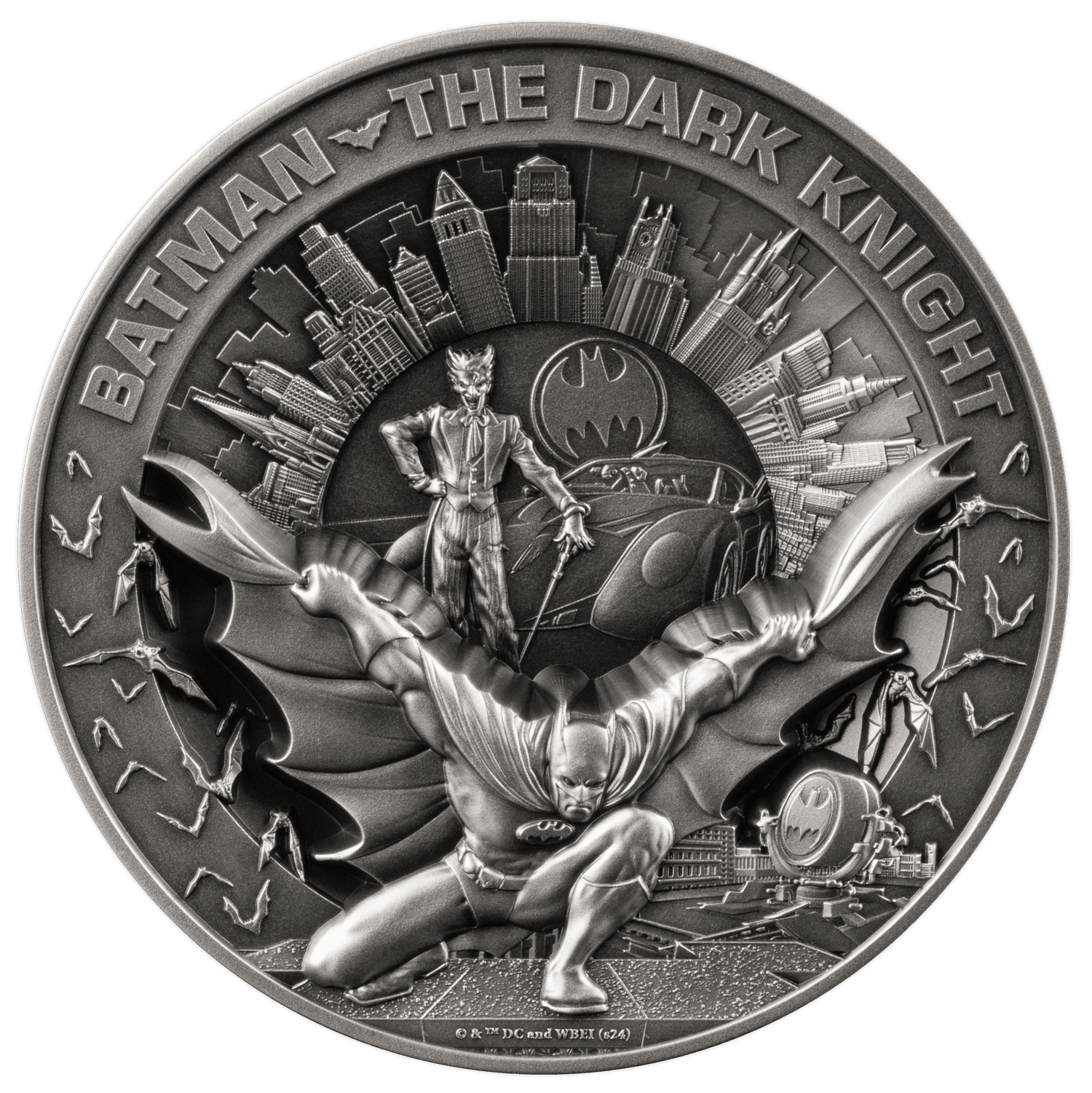 BATMAN The Dark Night 10 Oz Silver Coin $10 Barbados 2024 - PARTHAVA COIN