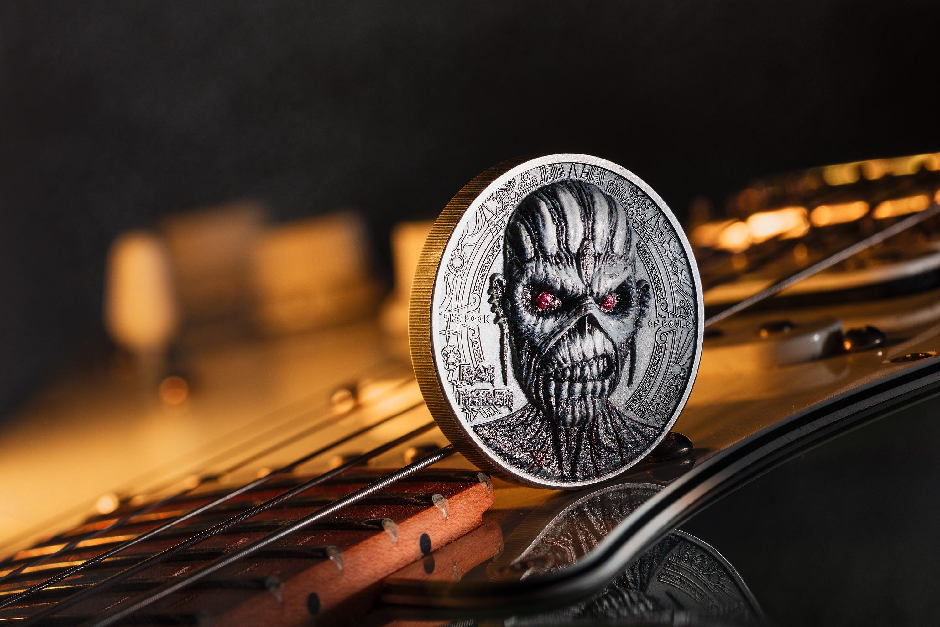 BOOK OF SOULS Iron Maiden 2 Oz Silver Coin $10 Cook Islands 2024 - PARTHAVA COIN