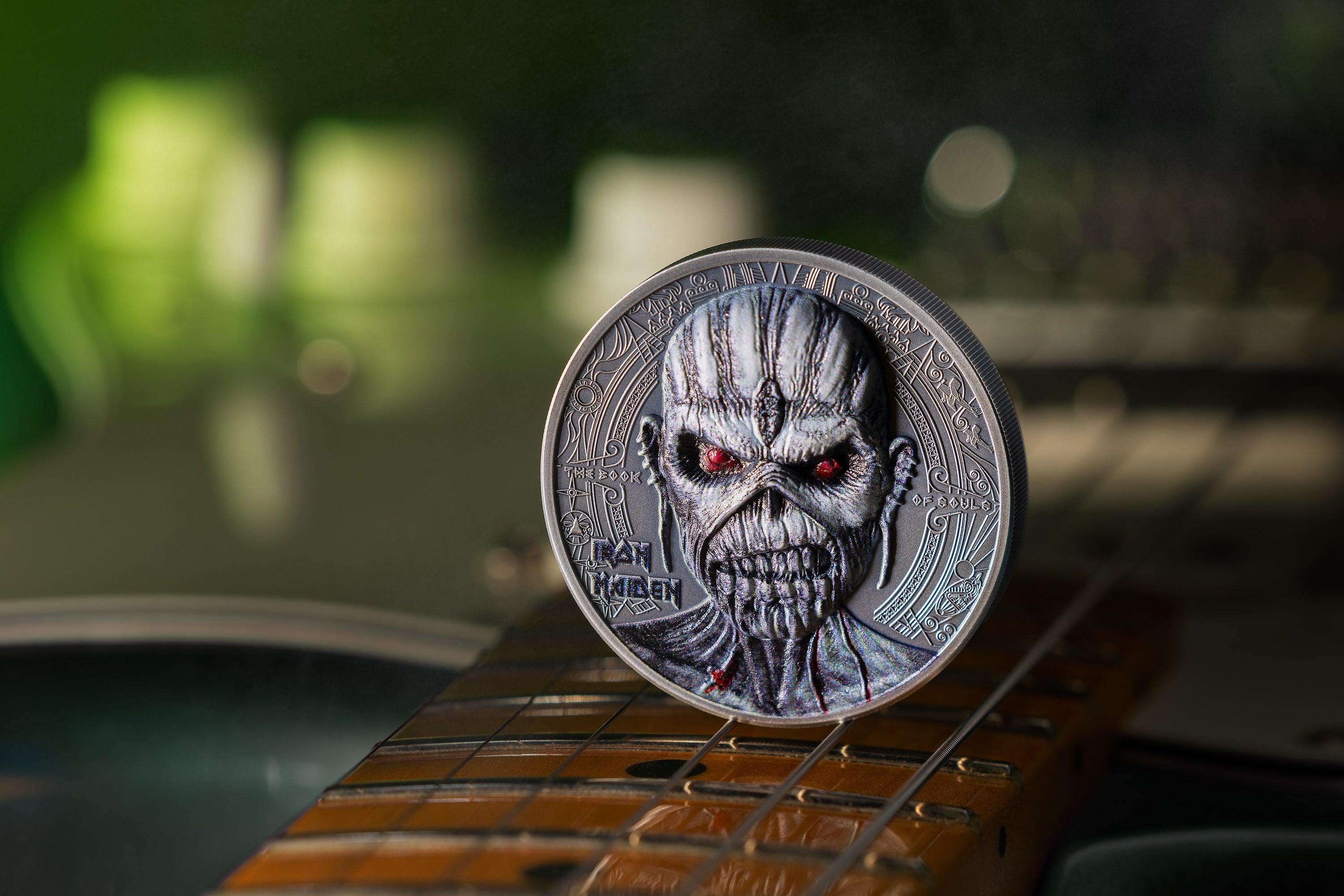 BOOK OF SOULS Iron Maiden 2 Oz Silver Coin $10 Cook Islands 2024 - PARTHAVA COIN