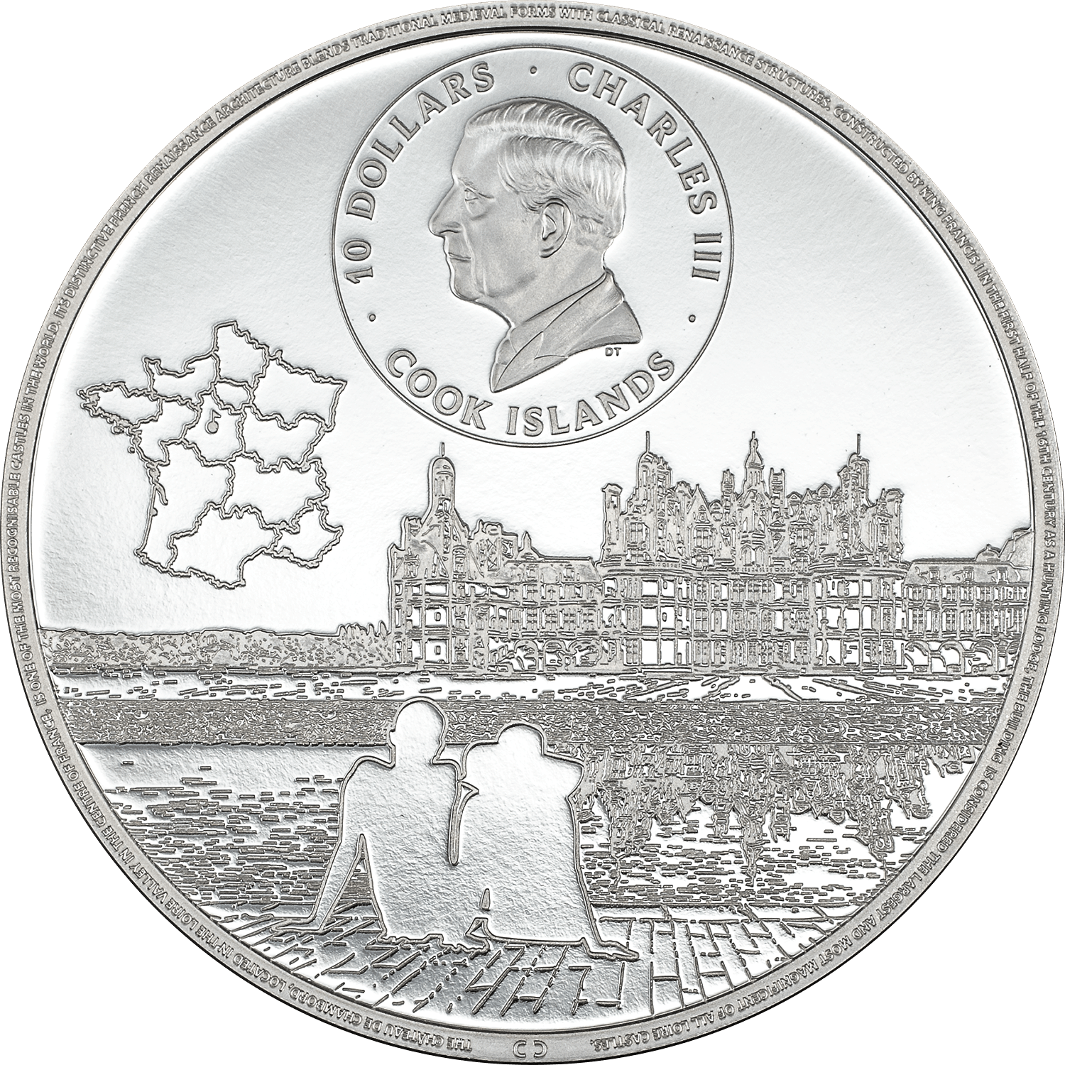 CHATEAU DE CHAMBORD 2 Oz Silver Coin $10 Cook Islands 2024 - PARTHAVA COIN