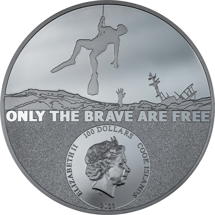 COAST GUARD Real Heroes 1 Kg Kilo Silver Coin $100 Cook Islands 2023 - PARTHAVA COIN