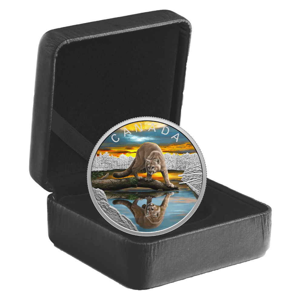 COUGAR Wildlife reflections 1 Oz Silver Coin $20 Canada - PARTHAVA COIN