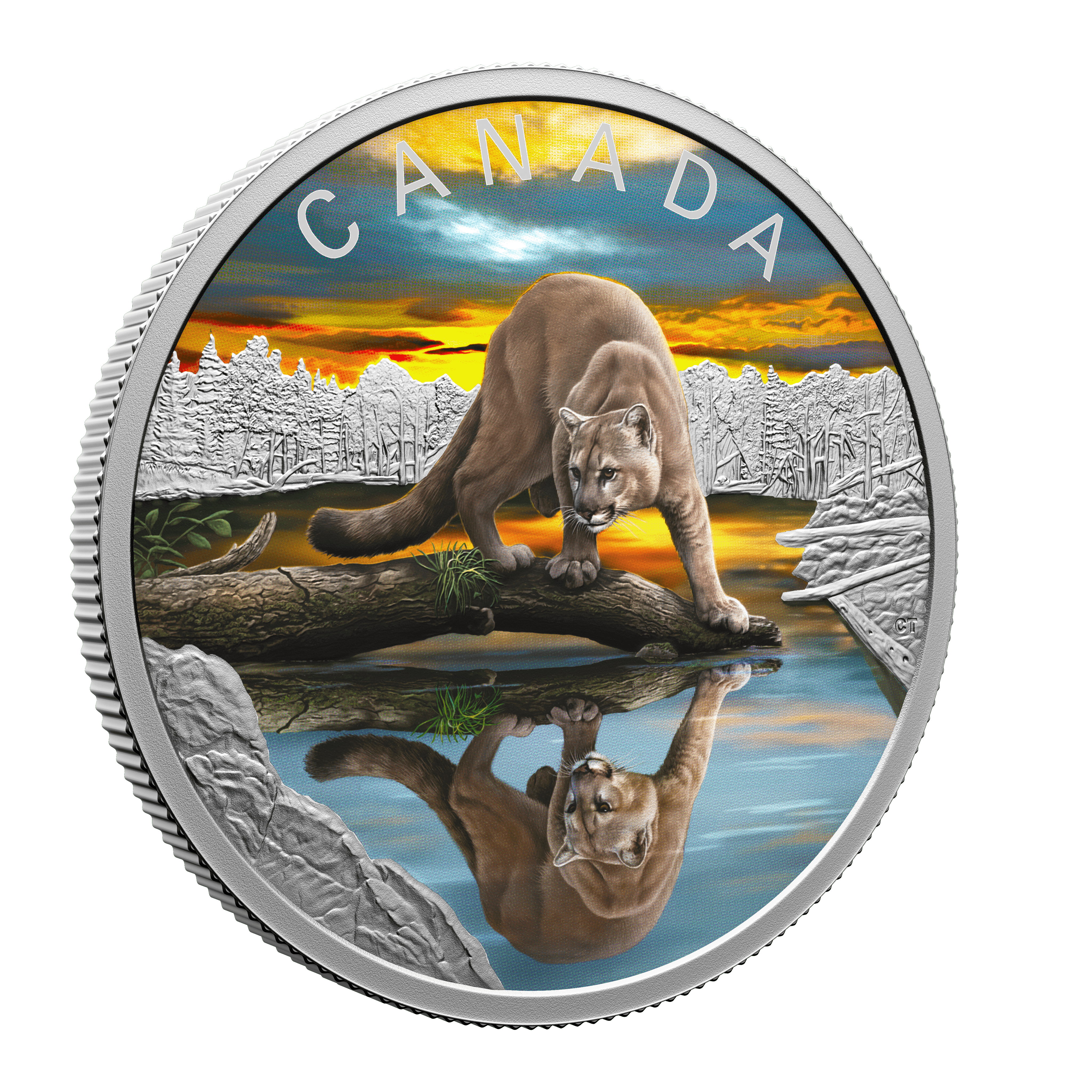 COUGAR Wildlife reflections 1 Oz Silver Coin $20 Canada - PARTHAVA COIN